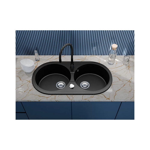 aranzacja zlewozmywak granitowy 2 komorowy Lirio